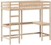 vidaXL Hochbett mit Schreibtisch 75x190 cm Massivholz Kiefer 842862 Bild 3