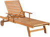 Sonnenliege mit Kissen JAVA PREMIUM mit Relaxfunktion Akazienholz Hellgrau Bild 4
