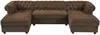 Vente-unique - CHESTERFIELD Sofa StoffStoff Braun - B 163 cm x H 72 cm x L 290 cm Bild 4