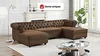Vente-unique - CHESTERFIELD Sofa StoffStoff Braun - B 163 cm x H 72 cm x L 290 cm Bild 2