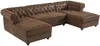 Vente-unique - CHESTERFIELD Sofa StoffStoff Braun - B 163 cm x H 72 cm x L 290 cm Bild 3
