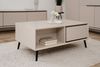 Couchtisch >Arona< 2 Schubladen, 2 Fächer, in Sand / Schwarz - 94x40x55cm (BxHxT) Bild 3
