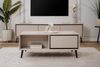 Couchtisch >Arona< 2 Schubladen, 2 Fächer, in Sand / Schwarz - 94x40x55cm (BxHxT) Bild 2