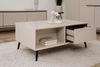 Couchtisch >Arona< 2 Schubladen, 2 Fächer, in Sand / Schwarz - 94x40x55cm (BxHxT) Bild 4