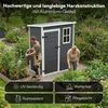 STEELSØN 'Novara' Gerätehaus Pultdach, Kunststoff, dunkelgrau mit Holzoptik, wetterfest, 192/183x92x151 cm, abschließbar, Gartenhaus mit Fenster Bild 4