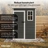 STEELSØN 'Novara' Gerätehaus Pultdach, Kunststoff, dunkelgrau mit Holzoptik, wetterfest, 192/183x92x151 cm, abschließbar, Gartenhaus mit Fenster Bild 3