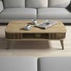Dmora Wohnzimmertisch Cigno, Niedriger Wohnzimmertisch, Kaffeeregal, Couchtisch für Sofa, 105x60h35 cm, Eiche Bild 4