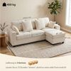 HOMCOM Ecksofa breite Sitzfläche Couch, Couch 1 Teile, 18 cm dicke Kissen, reversible Chaiselongue, robust bis 400 kg Bild 3