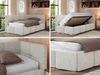 Jugendbett 90x200 ARVO Polsterbett mit Bettkasten, Stauraum & Gasdruckfeder, Modernes Design mit Kopfteil, Multipocket Matratze - Hellgrau Strukture - ELORI LUX - Rechts Seite Bild 2