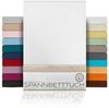 Beautex Spannbettlaken, Gummizug: rundum, (1 Stück), gekämmte Baumwolle Premium Jersey, 160g/m², Weiß, Standard - 140 x 200 x 30 cm Bild 4