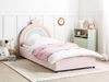 Kinderbett mit Stauraum Krone Samtstoff GRISETOT 90 x 200 cm Rosa Bild 3