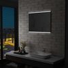 Badezimmer-Wandspiegel mit LED und Touch-Sensor, silber, 80x60 cm Bild 2