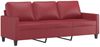 vidaXL 3-tlg. Sofagarnitur mit Kissen Weinrot Kunstleder 3201401 Bild 5