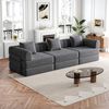 Schlafsofa mit Ablagefach & Stahlrahmen, wandelbarer Einzelsitz Sofa Bett mit rutschfester Unterlage,3-Sitzer,Grau Bild 2