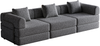 Schlafsofa mit Ablagefach & Stahlrahmen, wandelbarer Einzelsitz Sofa Bett mit rutschfester Unterlage,3-Sitzer,Grau Bild 5