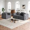 Schlafsofa mit Ablagefach & Stahlrahmen, wandelbarer Einzelsitz Sofa Bett mit rutschfester Unterlage,3-Sitzer,Grau Bild 3