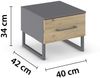 Nachtkommode >Butte< in Eiche Artisan / grau metallic - 40x34x42 (BxHxT) Bild 3