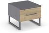 Nachtkommode >Butte< in Eiche Artisan / grau metallic - 40x34x42 (BxHxT) Bild 1
