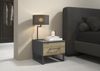 Nachtkommode >Butte< in Eiche Artisan / grau metallic - 40x34x42 (BxHxT) Bild 2