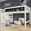 Kindereinzelbett 90×200 cm aus Massivholz und MDF mit Treppe, Stauraum und Tafel, weiß Bild 2
