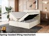 MEBLINI Boxspringbett KARIM 180x220 cm mit Bettkasten - H3/Creme Samt Polsterbett - Doppelbett mit Topper & Taschenfederkern-Matratze Bild 4