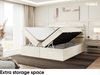 MEBLINI Boxspringbett KARIM 180x220 cm mit Bettkasten - H3/Creme Samt Polsterbett - Doppelbett mit Topper & Taschenfederkern-Matratze Bild 5