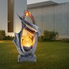 LED Solarleuchte, silber, Glas Crackle Design H 45 cm Bild 2