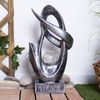 LED Solarleuchte, silber, Glas Crackle Design H 45 cm Bild 5