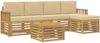vidaXL Outdoor-Sofagarnitur 6 pcs Weiß und Beige 59 x 59 x 37 cm 3391708 Bild 2