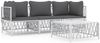 vidaXL 4-tlg. Garten-Lounge-Set mit Kissen Weiß Stahl 3186818 Bild 2