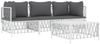 vidaXL 4-tlg. Garten-Lounge-Set mit Kissen Weiß Stahl 3186818 Bild 3