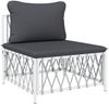 vidaXL 4-tlg. Garten-Lounge-Set mit Kissen Weiß Stahl 3186818 Bild 5