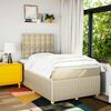 vidaXL Boxspringbett mit Matratze Creme 120x190 cm Stoff 3294314 Bild 4