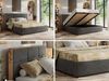 Premium Polsterbett LERIO CLASSIC 200 x 200 cm mit Stauraum, gepolstertem Kopfteil, Gasdruckfedern & Lattenrost - Modernes Design, Inkl. Lattenrost Pocket Matratze - Dunkelgrau Velvet - VIRE LUX Bild 2