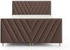 Boxspringbett Schlafzimmerbett CARLITO PREMIUM 120x200cm Stoff Fresh Braun Bild 2