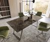 Esstisch Edge 200x100 Keramik Emperador Extra Lucidato Dunkelbraun Edelstahl Schräg Bild 2