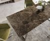 Esstisch Edge 200x100 Keramik Emperador Extra Lucidato Dunkelbraun Edelstahl Schräg Bild 4