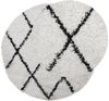 vidaXL Teppich Shaggy Hochflor Modern Creme und Schwarz Ø 280 cm 375381 Bild 3