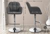 CLP Barhocker Natoma Stoff I Thekenhocker für Bar mit Gepolsterter Sitzfläche,dunkelgrau Metall in Chromoptik Bild 2