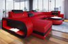 Wohnlandschaft Berlin U Form aus Leder - Kunstleder - rot-schwarz - Links Bild 3