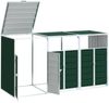vidaXL Mülltonnenbox für 3 Tonnen Grün 216x81x115 cm Stahl 4006179 Bild 4