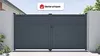 Vente-unique - VIAZO Eingangstor Metall Grau - B 4,6 cm x H 176 cm x L 350 cm Bild 2