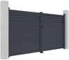 Vente-unique - VIAZO Eingangstor Metall Grau - B 4,6 cm x H 176 cm x L 350 cm Bild 5