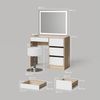 Livinity® Schminktisch Imola, Sonoma/Weiß, mit LED-Spiegel und Hocker (2-St) Bild 2