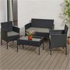 HTI-Living Garten-Essgruppe Outdoor Möbel Anthrazit 4-teiliges Set, (Stück, 4-tlg, 1 Zweisitzer, 2 Stühle, 1 Tisch), Sitzgruppe Terrassenmöbel Bild 2