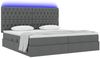 vidaXL Bett mit Stauraum und LED Dunkelgrau 200 x 200 cm Polyester 3372502 Bild 3