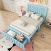 Hochbett mit Kreativem Block Design, Schubladen + Unterm Bett Stauraum,Blau,90*200cm,mit Matratze Bild 2