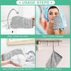 PHOGARY 6 Waschlappen Coral Fleece 13x20cm Grau Makeup-Entferner Handschuhe Bild 5