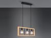 LED Balken Pendelleuchte 3 flammig Schwarz mit Holzbalken, Breite 60cm Bild 3
