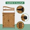 MCombo Holz Pflanztisch outdoor wetterfest, Gärtnertisch Blumentisch mit Arbeitsplatte, für Garten Balkon und Terrasse, Natürlich, 0439 Bild 4